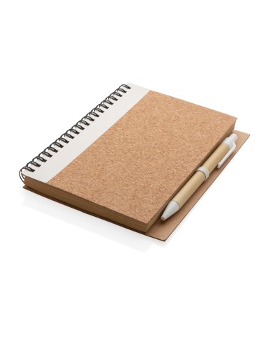 Taccuino a spirale in sughero con penna