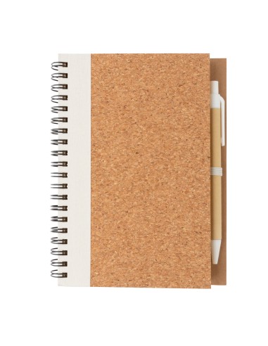 Taccuino a spirale in sughero con penna