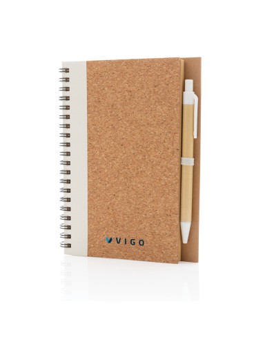 Taccuino a spirale in sughero con penna