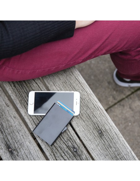 Porta carte di credito RFID in alluminio C-Secure