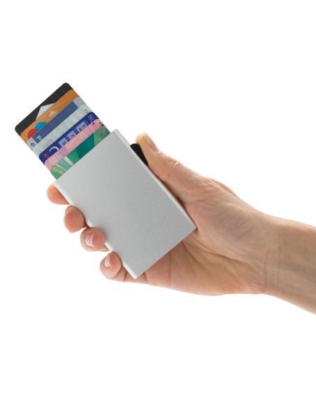 Porta carte di credito RFID in alluminio C-Secure