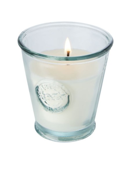 Candela di soia con portacandele in vetro riciclato Luzz
