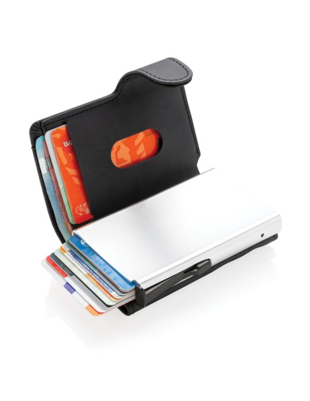 Porta carte RFID in alluminio con portafogli in PU