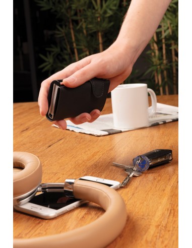 Porta carte RFID in alluminio con portafogli in PU