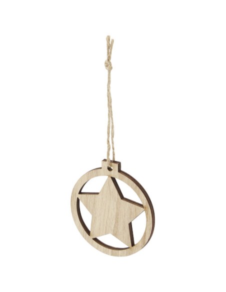Ornamento in legno con stella Natall