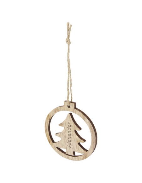 Ornamento in legno con albero Natall