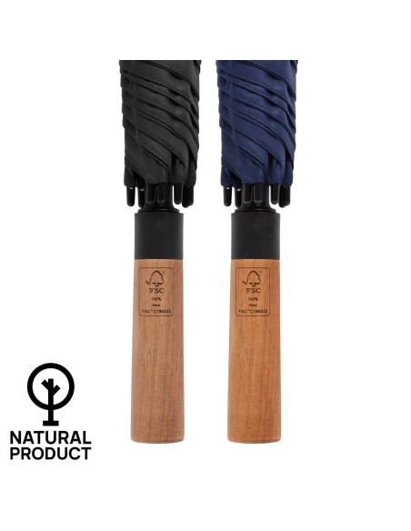 Ombrello automatico Tony 30" manico acacia rPET Aware™