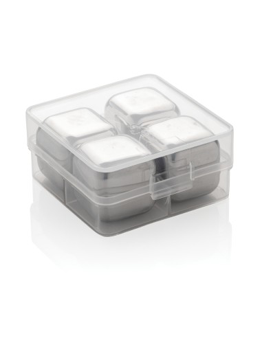 4 cubetti ghiaccio riutilizzabili in acciaio