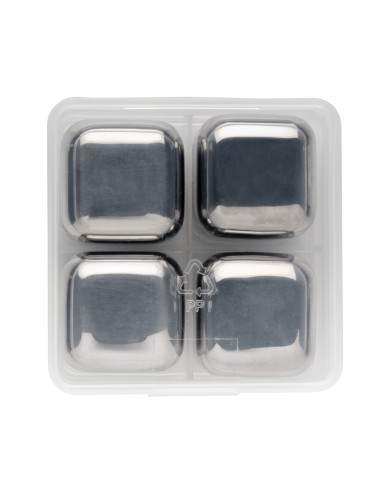 4 cubetti ghiaccio riutilizzabili in acciaio