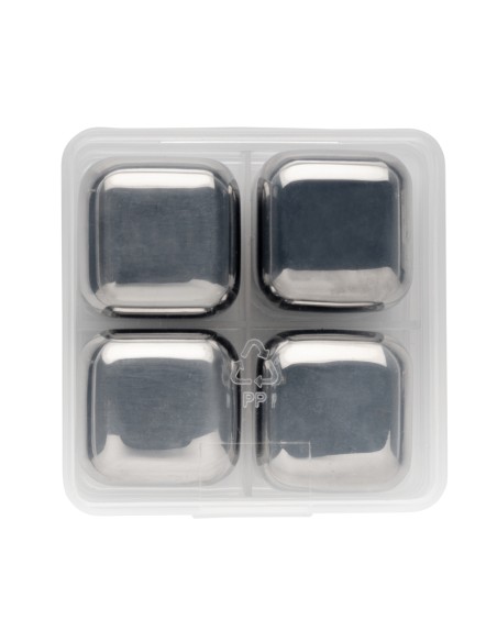 4 cubetti ghiaccio riutilizzabili in acciaio