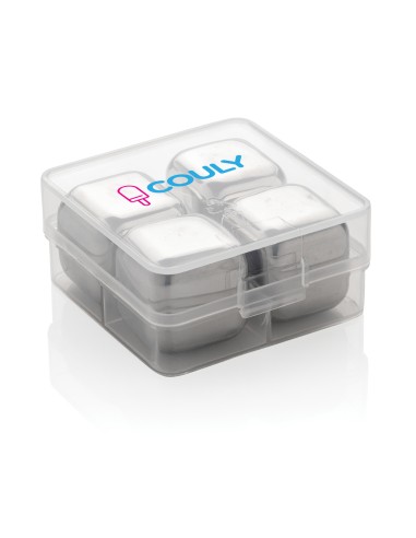 4 cubetti ghiaccio riutilizzabili in acciaio