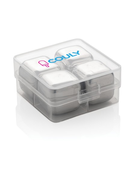 4 cubetti ghiaccio riutilizzabili in acciaio