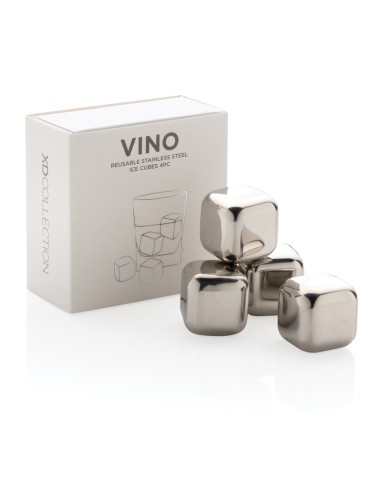 4 cubetti ghiaccio riutilizzabili in acciaio