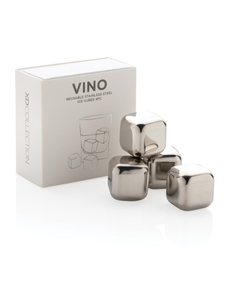 4 cubetti ghiaccio riutilizzabili in acciaio