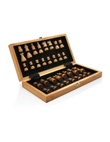 Lussuosa scacchiera pieghevole in legno