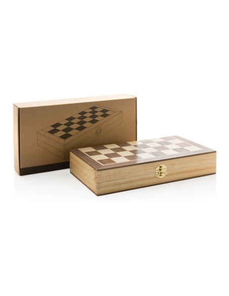 Lussuosa scacchiera pieghevole in legno