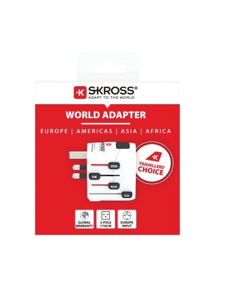 SKROSS Adattatore da viaggio universale Pro 3 poli