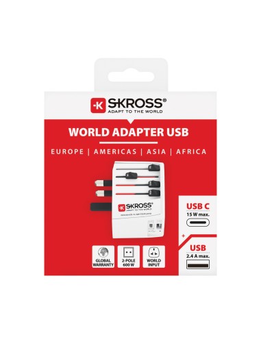 SKROSS Adattatore da viaggio MUV USB ( 1 TYPE C 1 USB A)