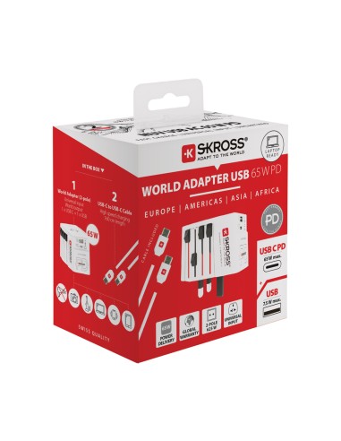 SKROSS Adattatore da viaggio MUV 65W PD con cavo USB C