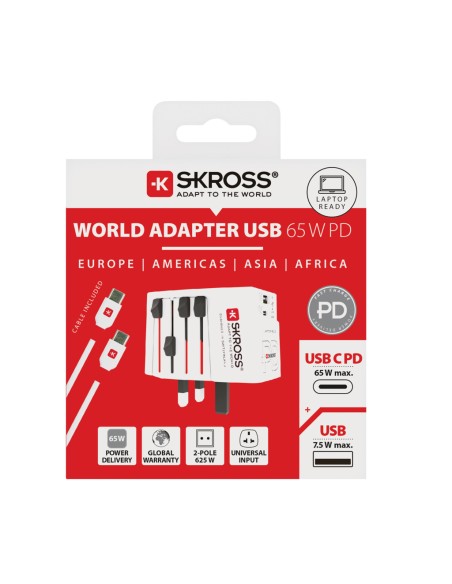 SKROSS Adattatore da viaggio MUV 65W PD con cavo USB C