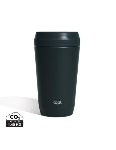 Bicchiere Topl in rAcciaio con tappo 360 brevettato 354ml