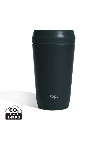 Bicchiere Topl in rAcciaio con tappo 360 brevettato 354ml