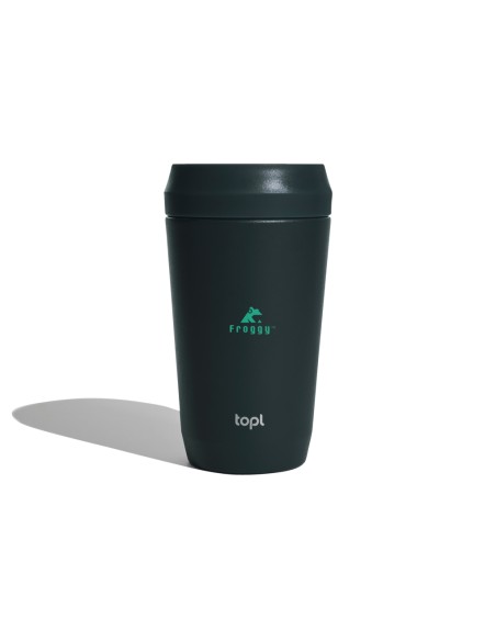 Bicchiere Topl in rAcciaio con tappo 360 brevettato 354ml