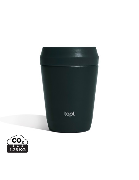 Bicchiere Topl in rAcciaio con tappo 360 brevettato 235ml