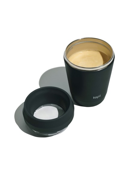 Bicchiere Topl in rAcciaio con tappo 360 brevettato 235ml