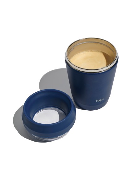 Bicchiere Topl in rAcciaio con tappo 360 brevettato 235ml