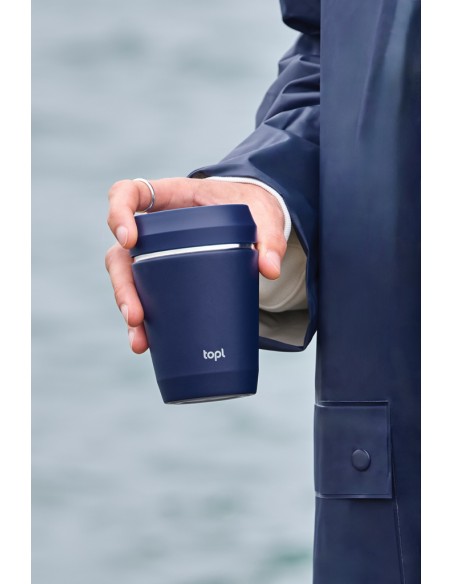 Bicchiere Topl in rAcciaio con tappo 360 brevettato 235ml
