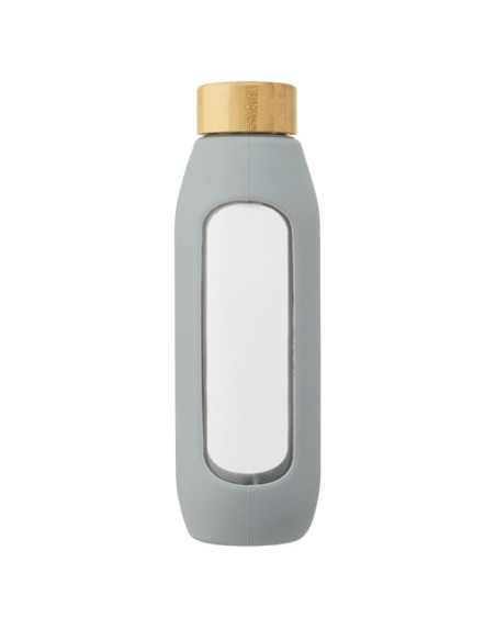 Borraccia in vetro borosilicato da 600 ml con impugnatura in silicone Tidan