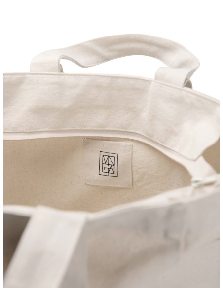 Shopper con cerniera VINGA Hilo in rCotone canvas