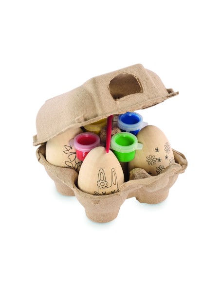 Set per dipingere le uova in legno