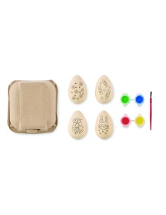 Set per dipingere le uova in legno