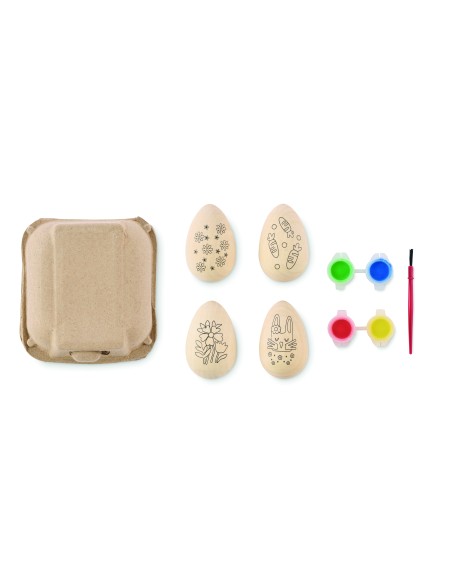 Set per dipingere le uova in legno