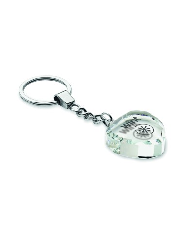 Portachiavi con cuore in vetro