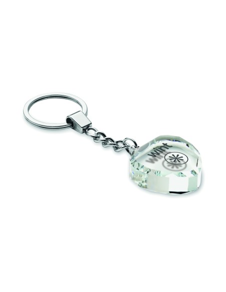 Portachiavi con cuore in vetro