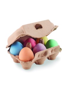 6 uova di gesso in scatola