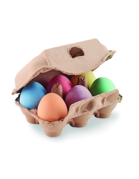 6 uova di gesso in scatola