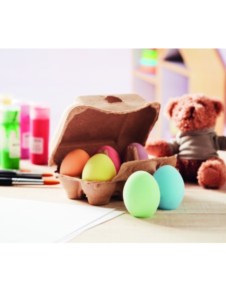 6 uova di gesso in scatola