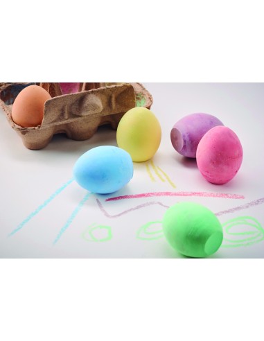 6 uova di gesso in scatola