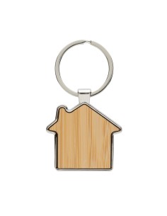 Portachiavi casa in lega di zinco RCS e bambù