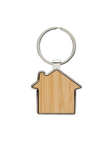 Portachiavi casa in lega di zinco RCS e bambù