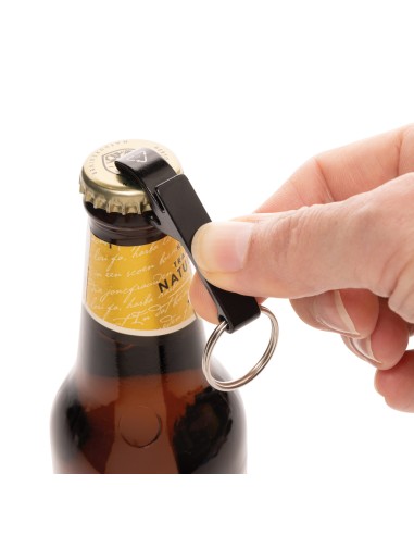 Portachiavi con cavatappi/apri lattine in lega di zinco RCS