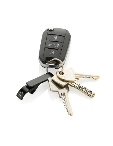 Portachiavi con cavatappi/apri lattine in lega di zinco RCS