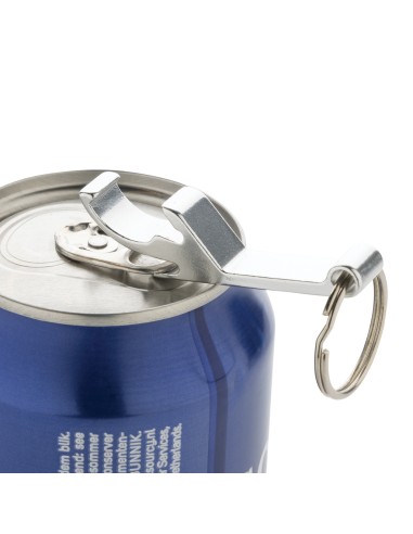 Portachiavi con cavatappi/apri lattine in lega di zinco RCS