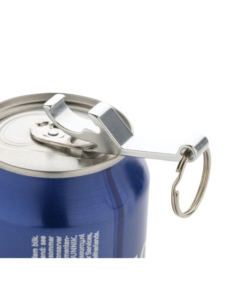 Portachiavi con cavatappi/apri lattine in lega di zinco RCS