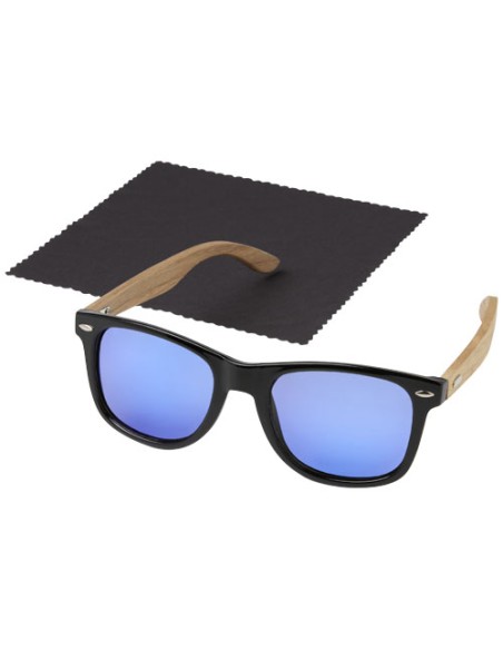 Occhiali da sole Hiru con lenti polarizzate e specchiate in PET riciclato/legno con confezione regalo