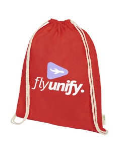 Zaino con cordoncino Orissa da 140 g/m² in cotone organico - 5L